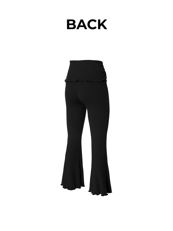 Soft Shirred Bootcut Pants