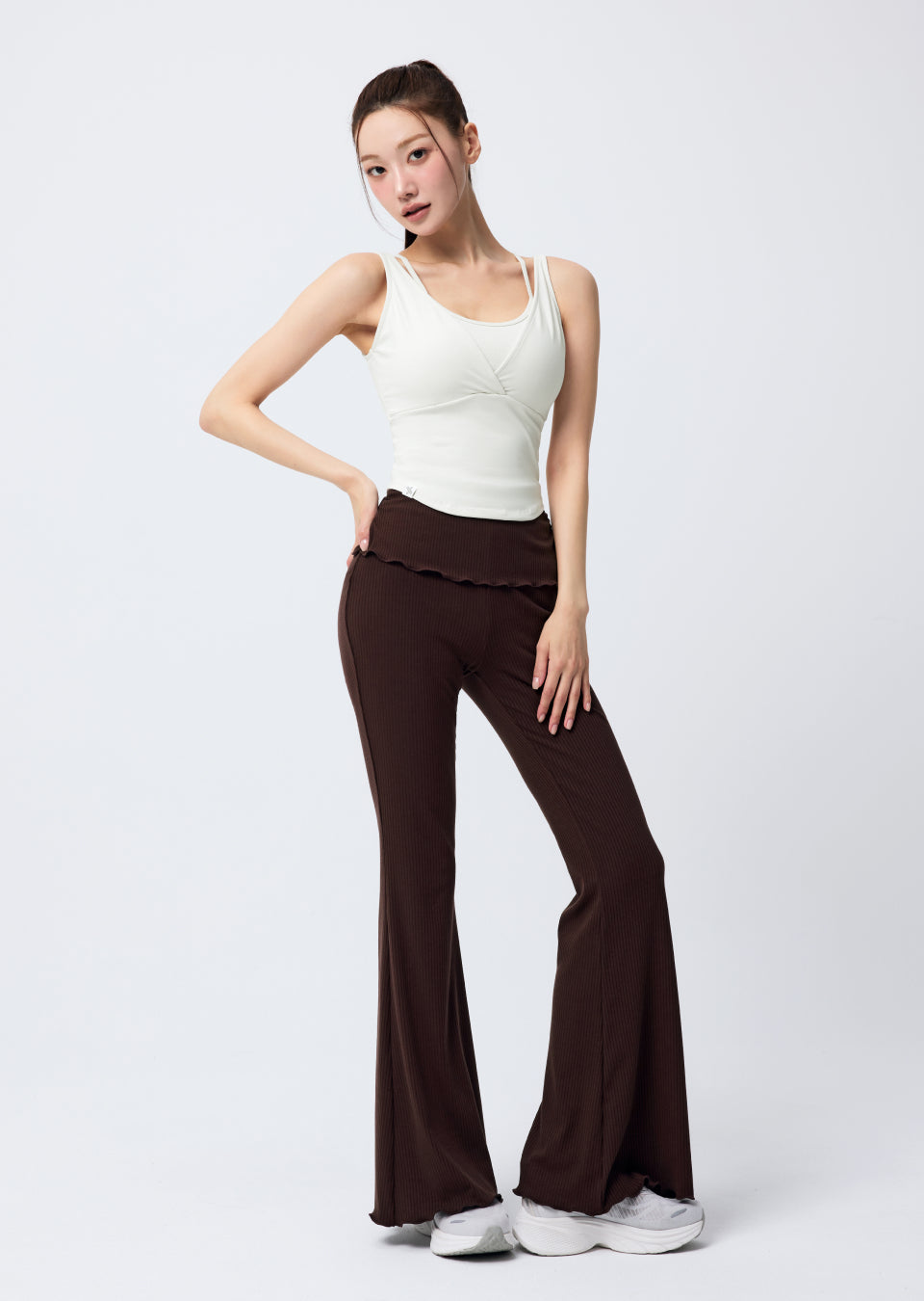 Soft Shirred Bootcut Pants