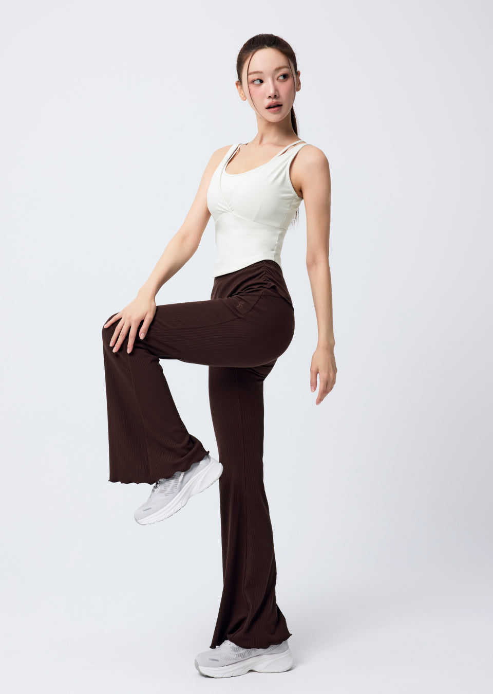 Soft Shirred Bootcut Pants