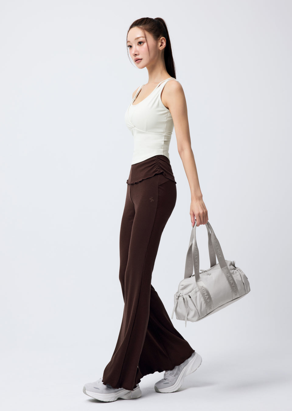Soft Shirred Bootcut Pants