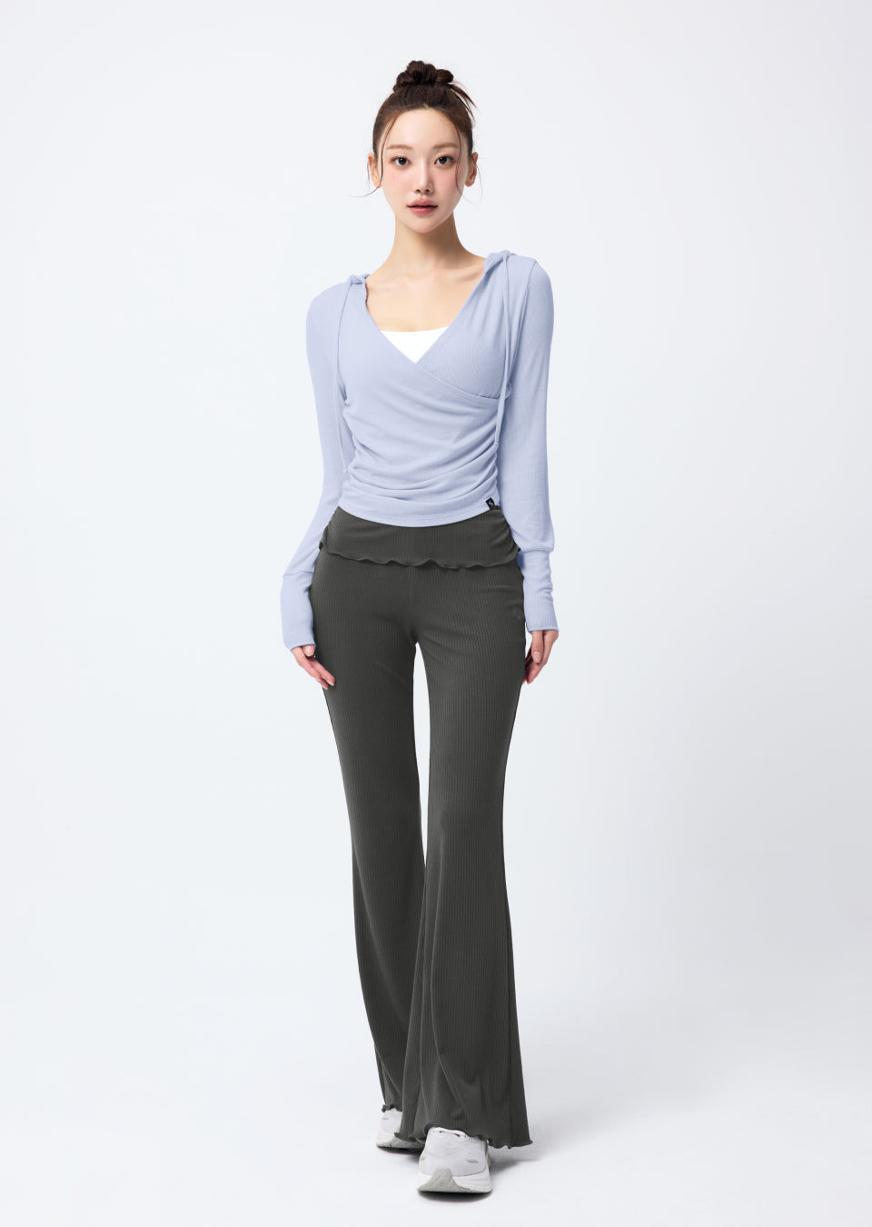 Soft Shirred Bootcut Pants