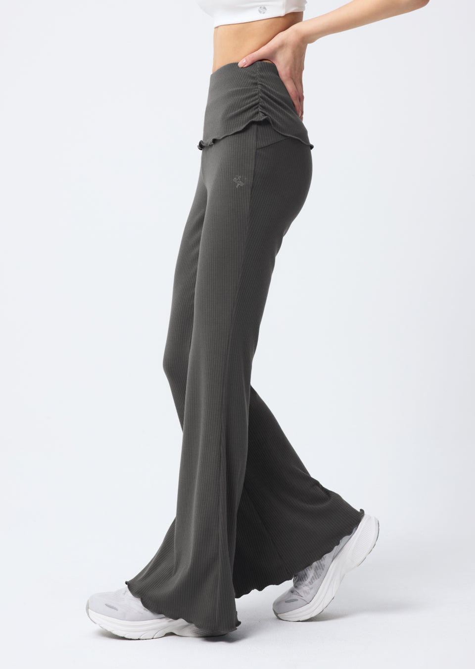 Soft Shirred Bootcut Pants