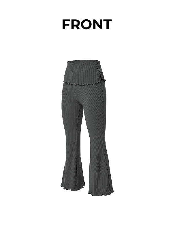Soft Shirred Bootcut Pants