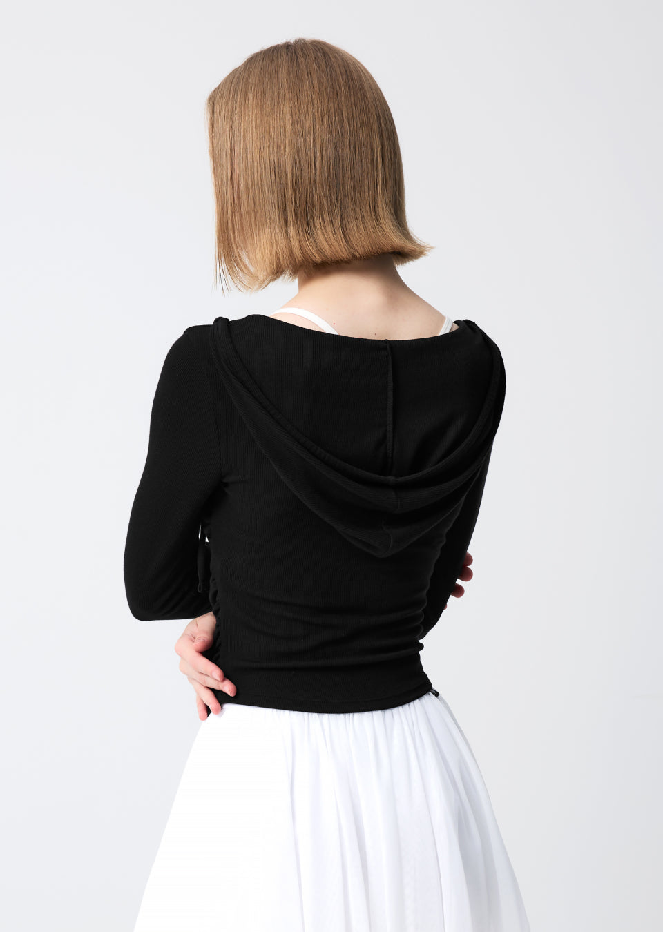 Soft Wrap Shirring Hoodie
