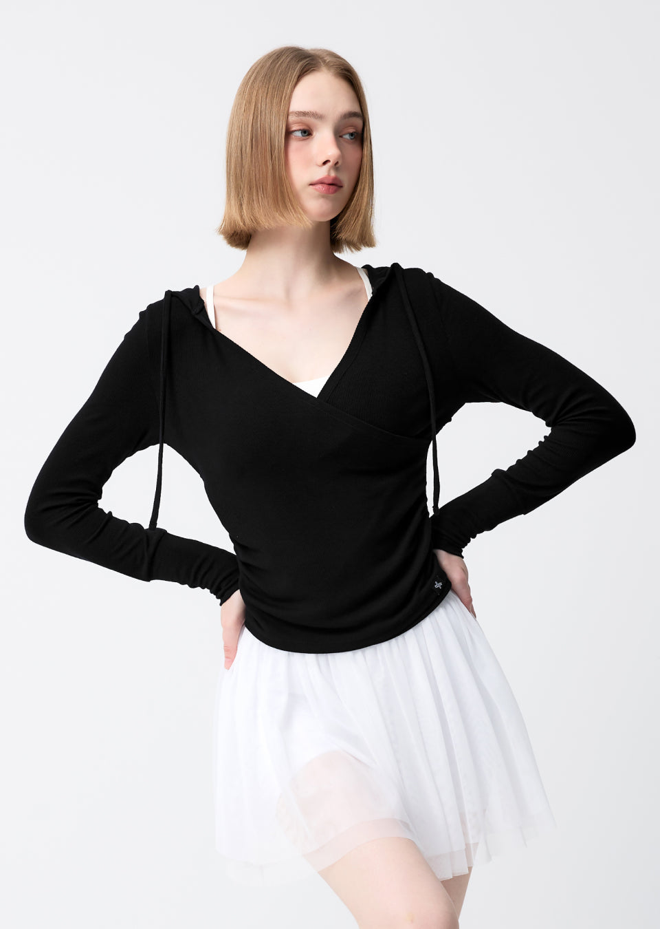 Soft Wrap Shirring Hoodie