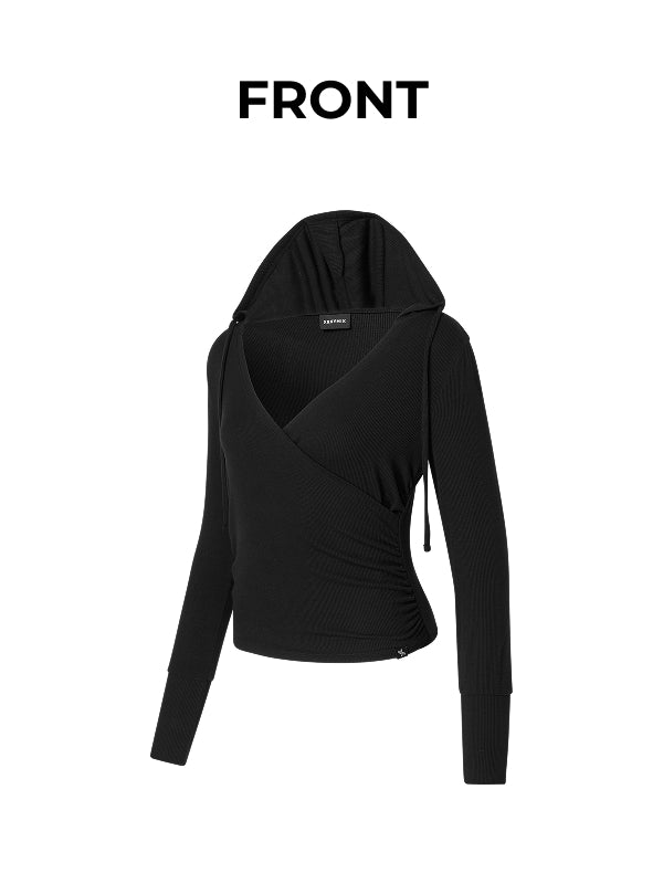 Soft Wrap Shirring Hoodie