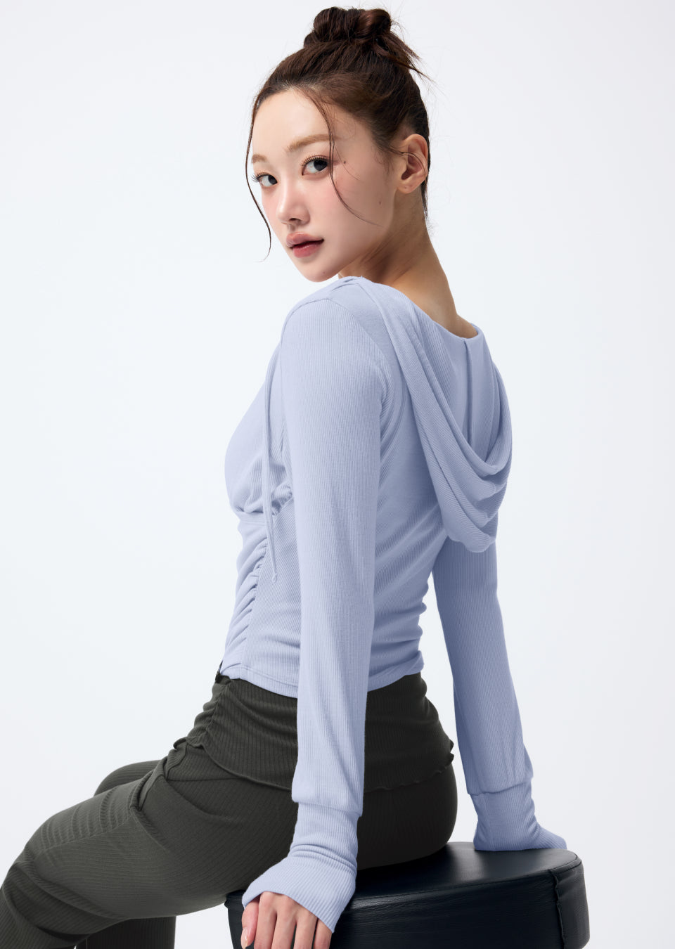 Soft Wrap Shirring Hoodie