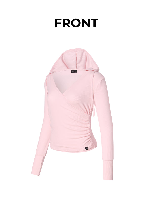 Soft Wrap Shirring Hoodie
