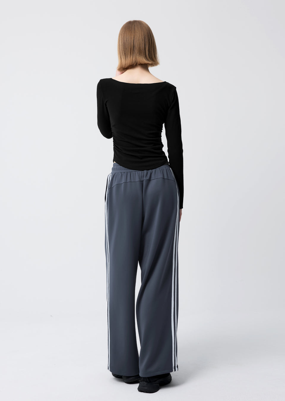 Open Slit Shirring Long Sleeve
