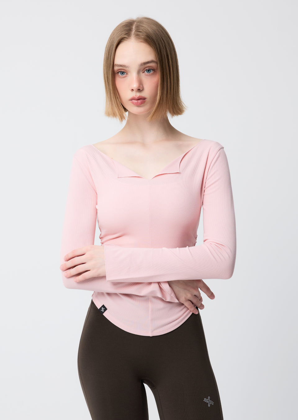 Open Slit Shirring Long Sleeve