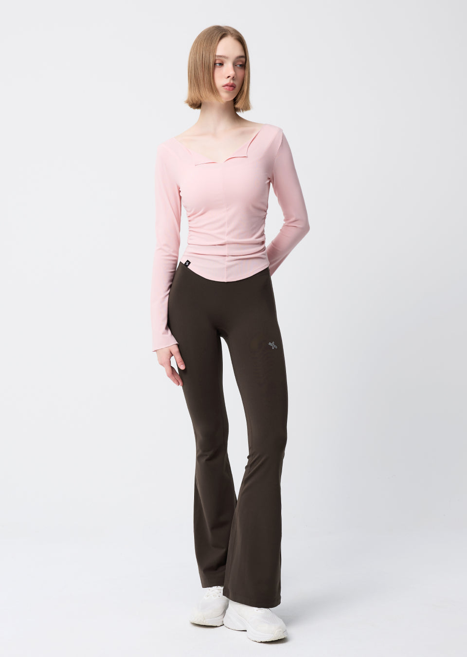 Open Slit Shirring Long Sleeve