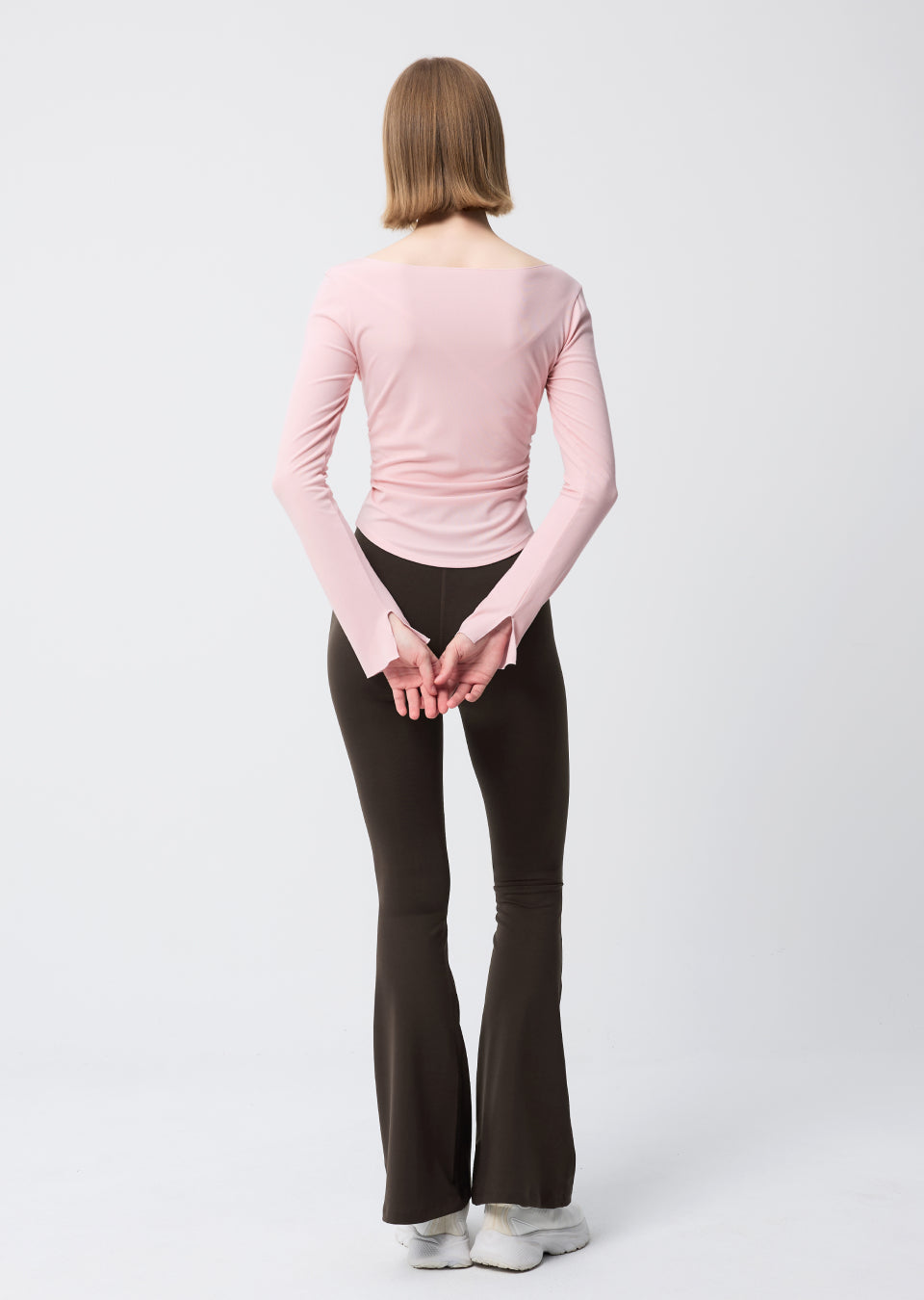 Open Slit Shirring Long Sleeve