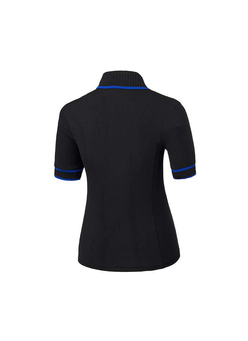Ribbed Line Short Sleeve Polo Shirt