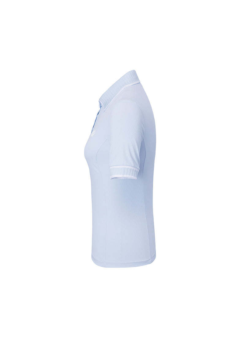 Ribbed Line Short Sleeve Polo Shirt