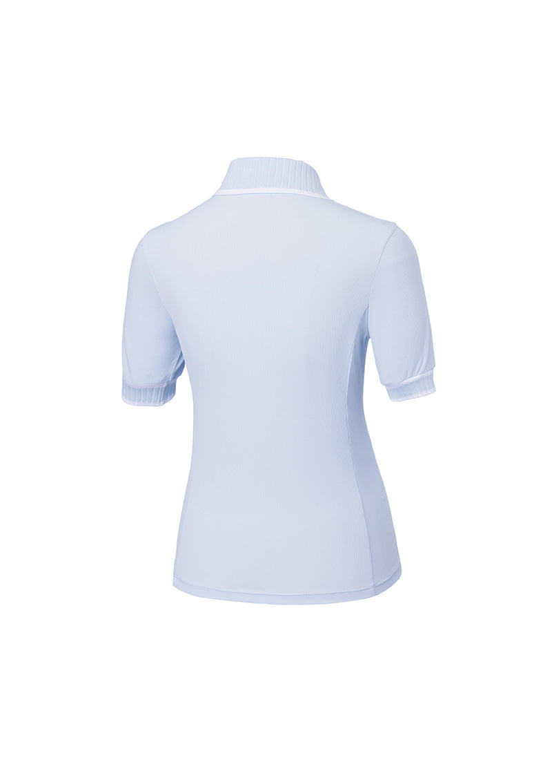 Ribbed Line Short Sleeve Polo Shirt
