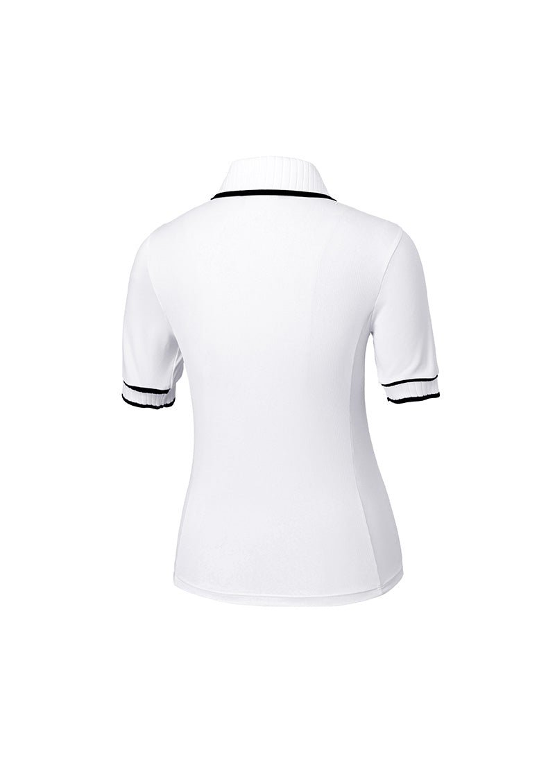Ribbed Line Short Sleeve Polo Shirt