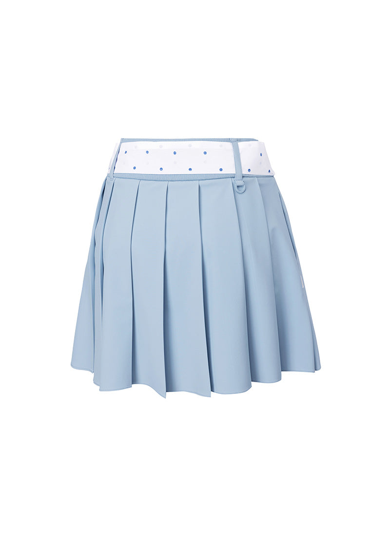Dot Belt Pleats Skirts
