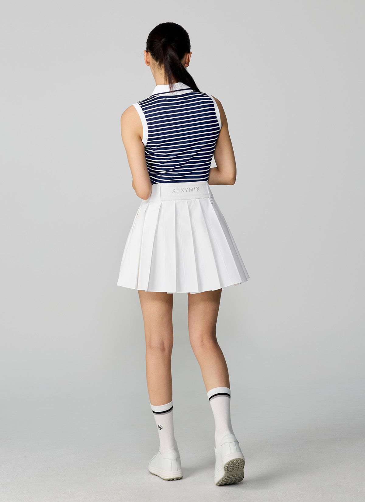 Dot Belt Pleats Skirts
