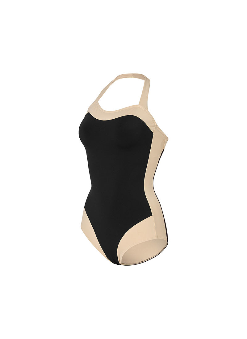 Color Block Marine Halterneck Swimsuit