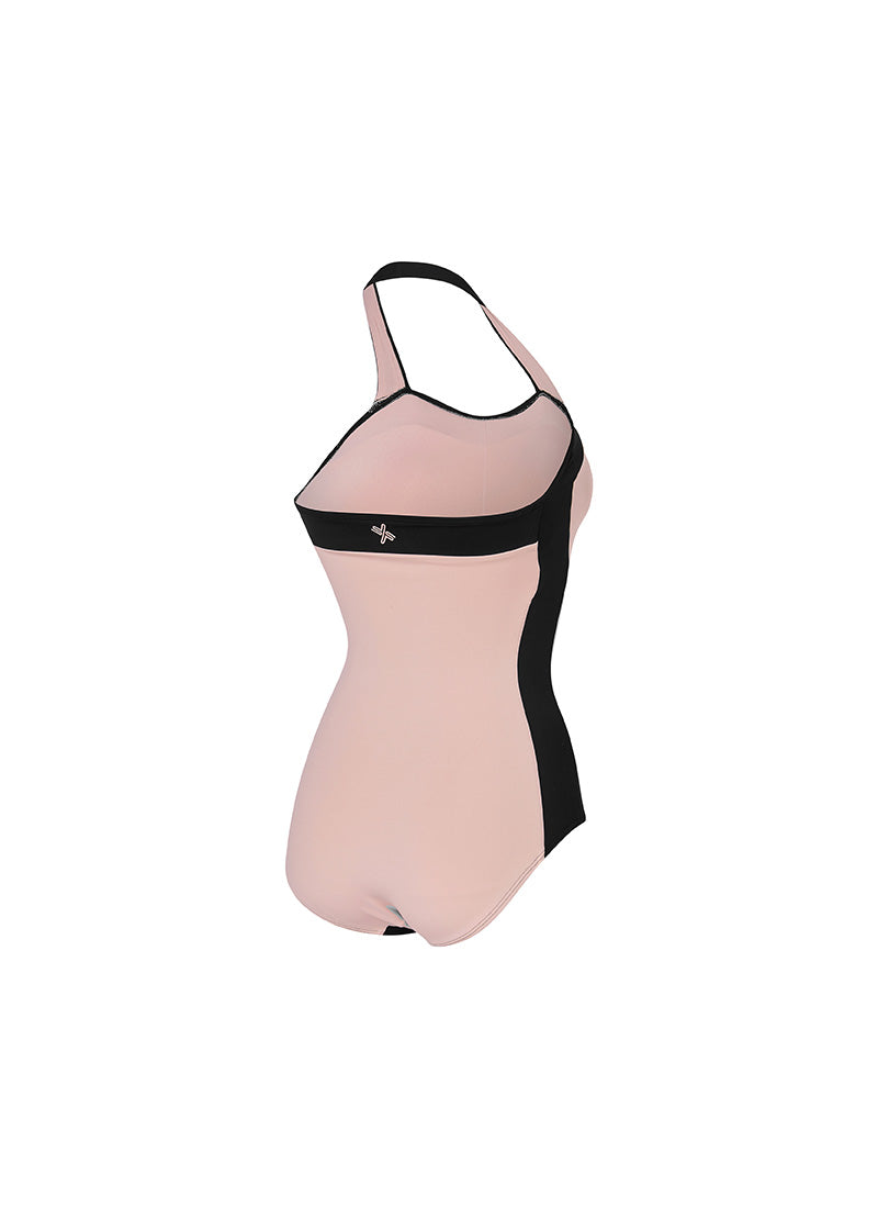 Color Block Marine Halterneck Swimsuit