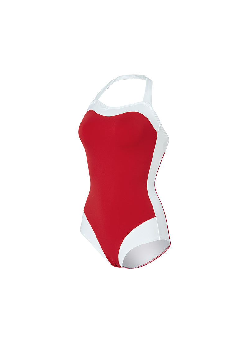 Color Block Marine Halterneck Swimsuit