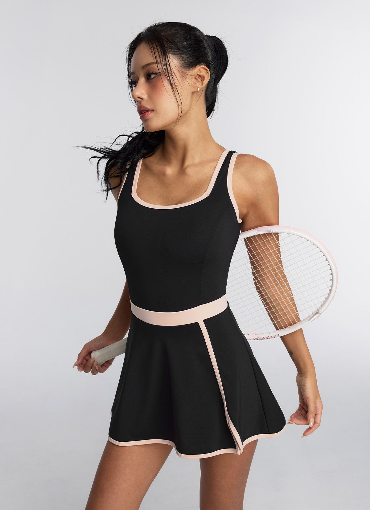French Color Block 2-in-1 Dress