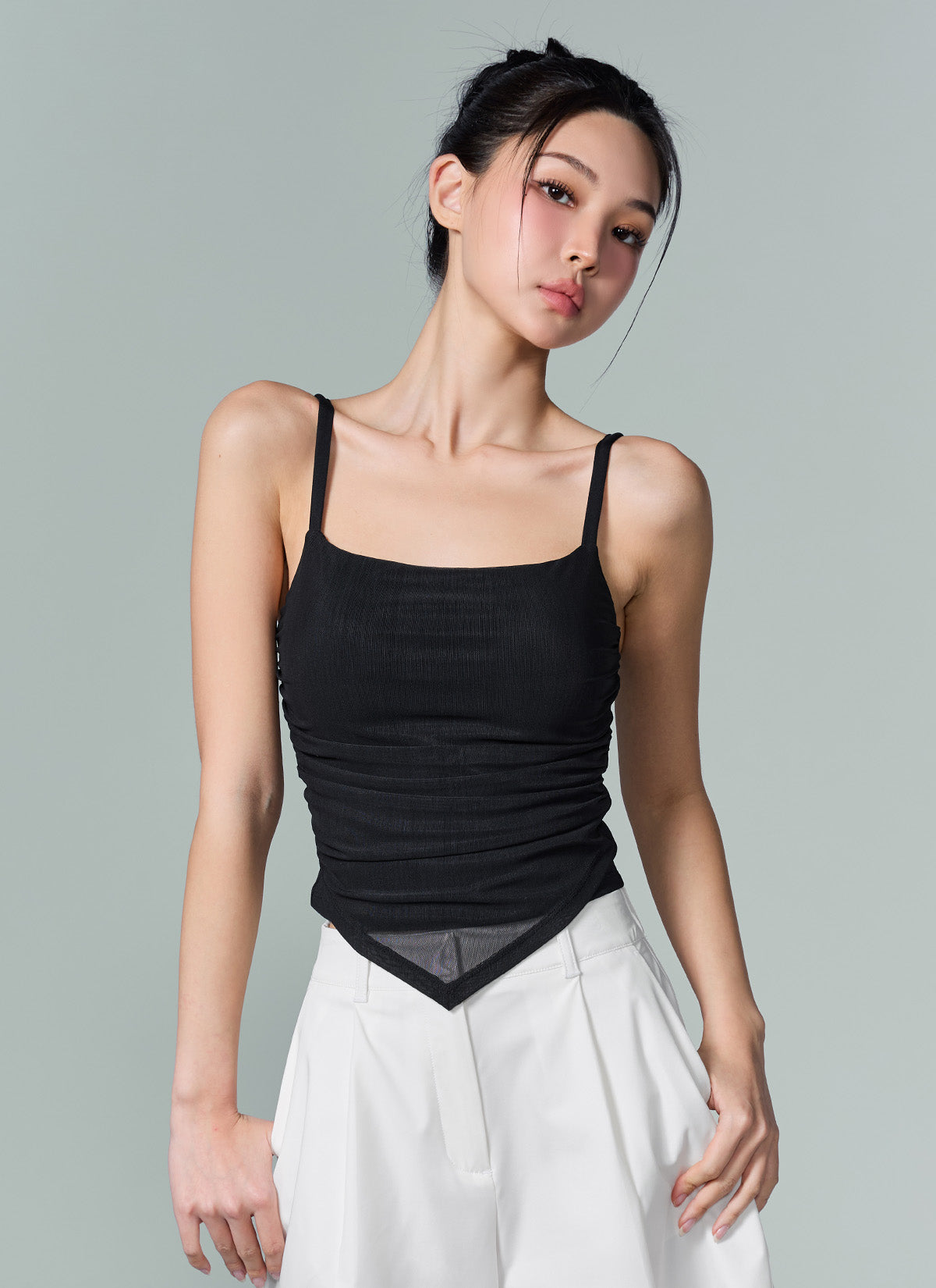 Unbalanced Layered Crop Top
