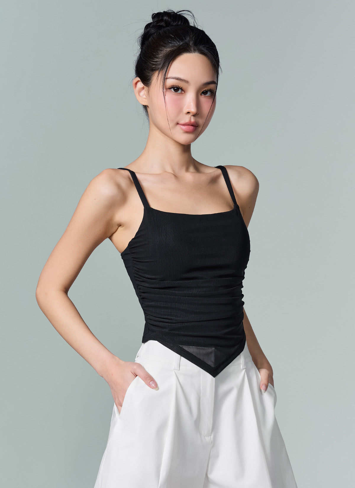 Unbalanced Layered Crop Top