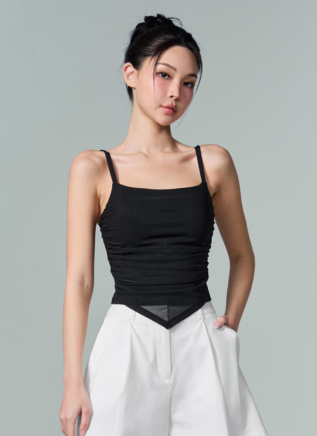 Unbalanced Layered Crop Top