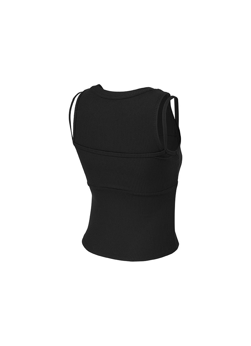 Soft Ribbed Layered Tank Top