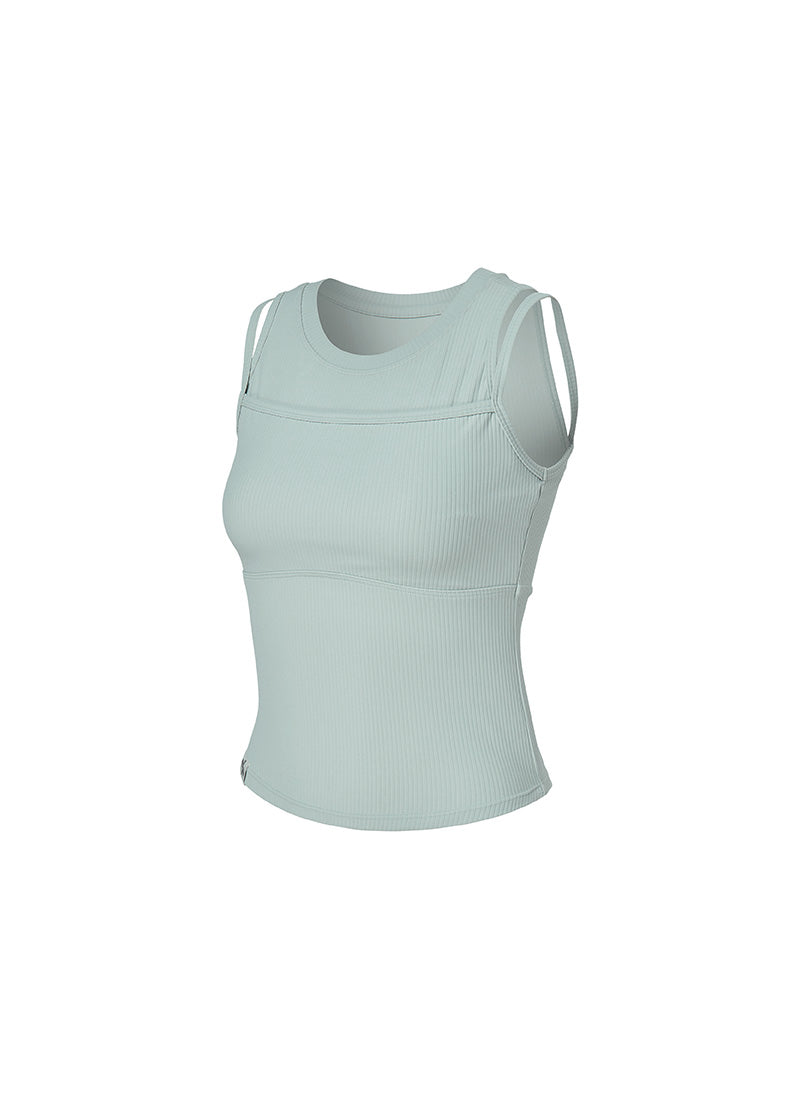 Soft Ribbed Layered Tank Top