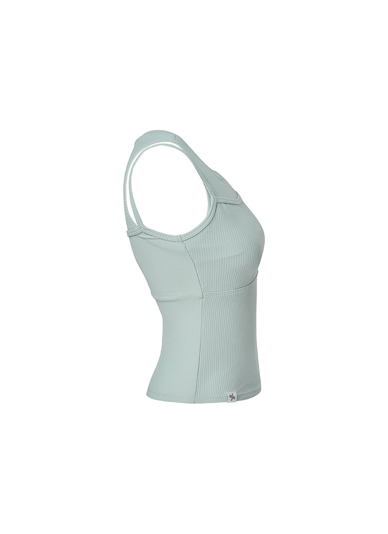 Soft Ribbed Layered Tank Top