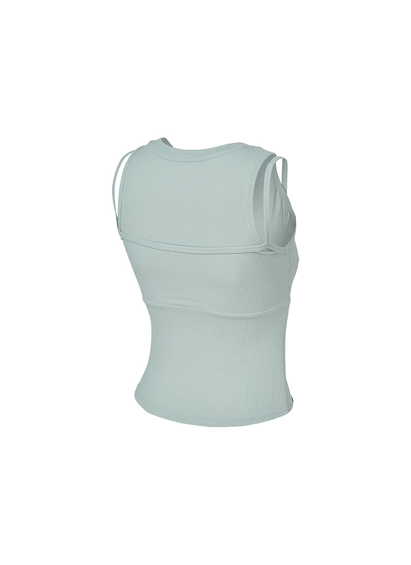 Soft Ribbed Layered Tank Top