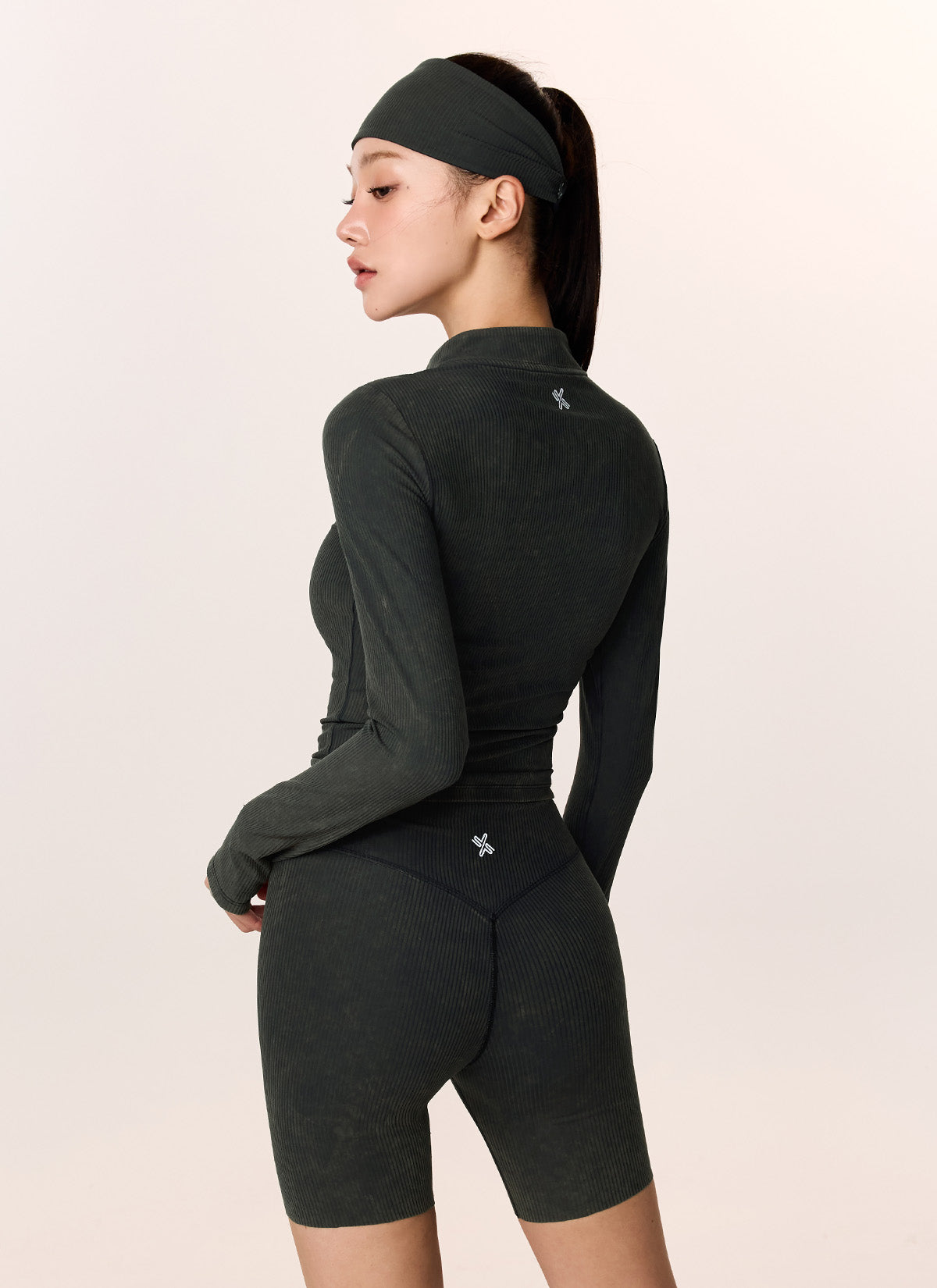 Washing Ribbed Slim Fit Zip-Up Jacket