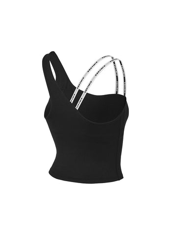 Unbalanced Logo Banding Crop Top