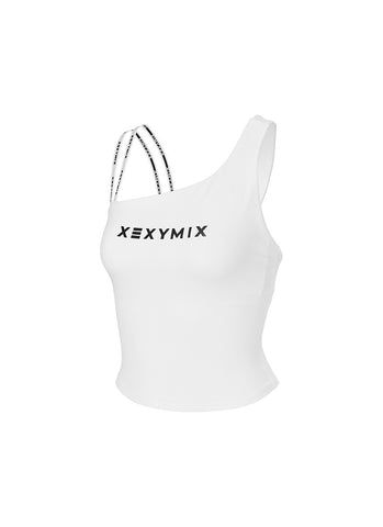 Unbalanced Logo Banding Crop Top