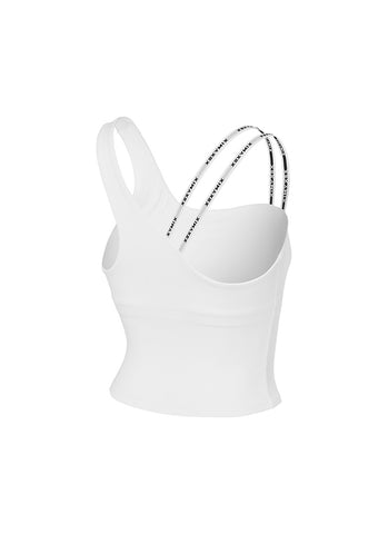 Unbalanced Logo Banding Crop Top