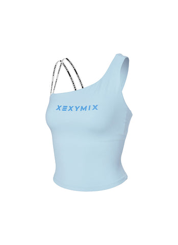 Unbalanced Logo Banding Crop Top