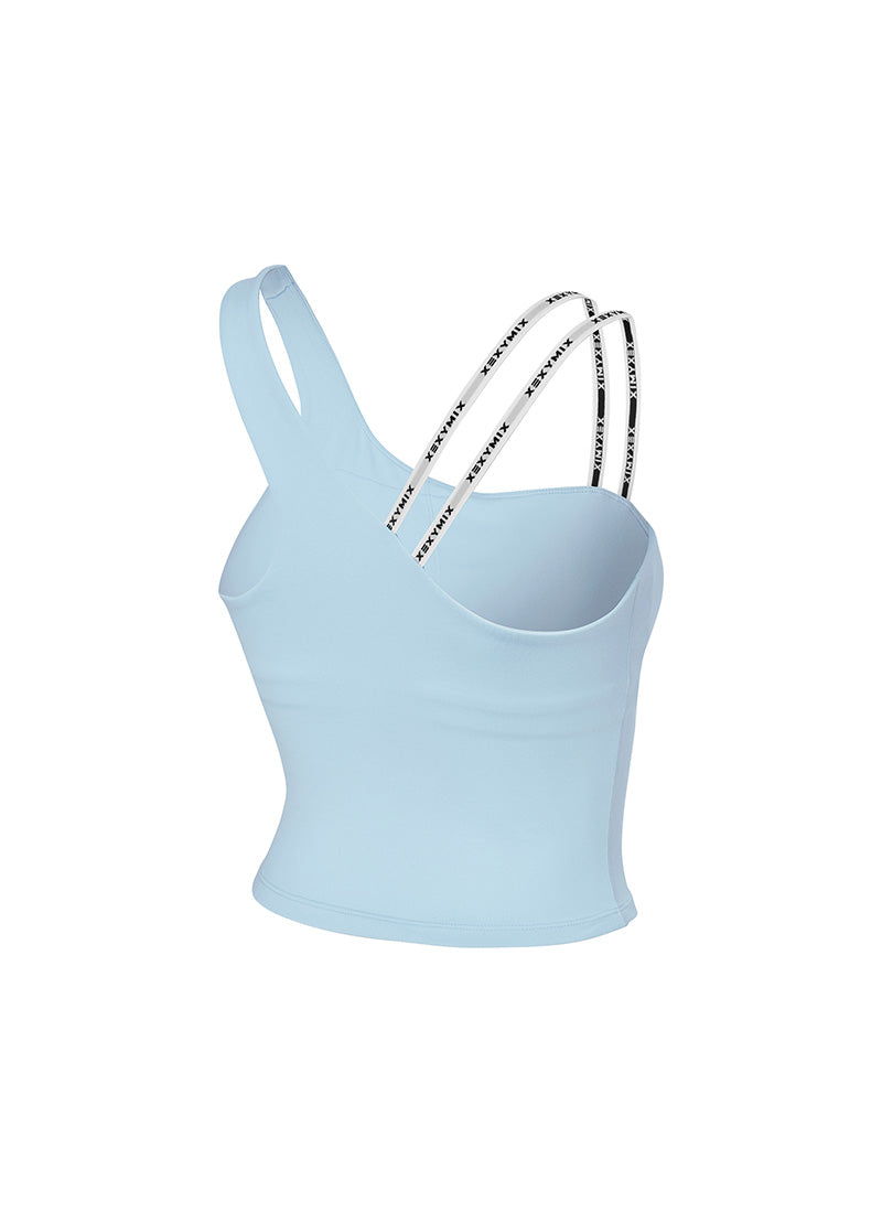 Unbalanced Logo Banding Crop Top