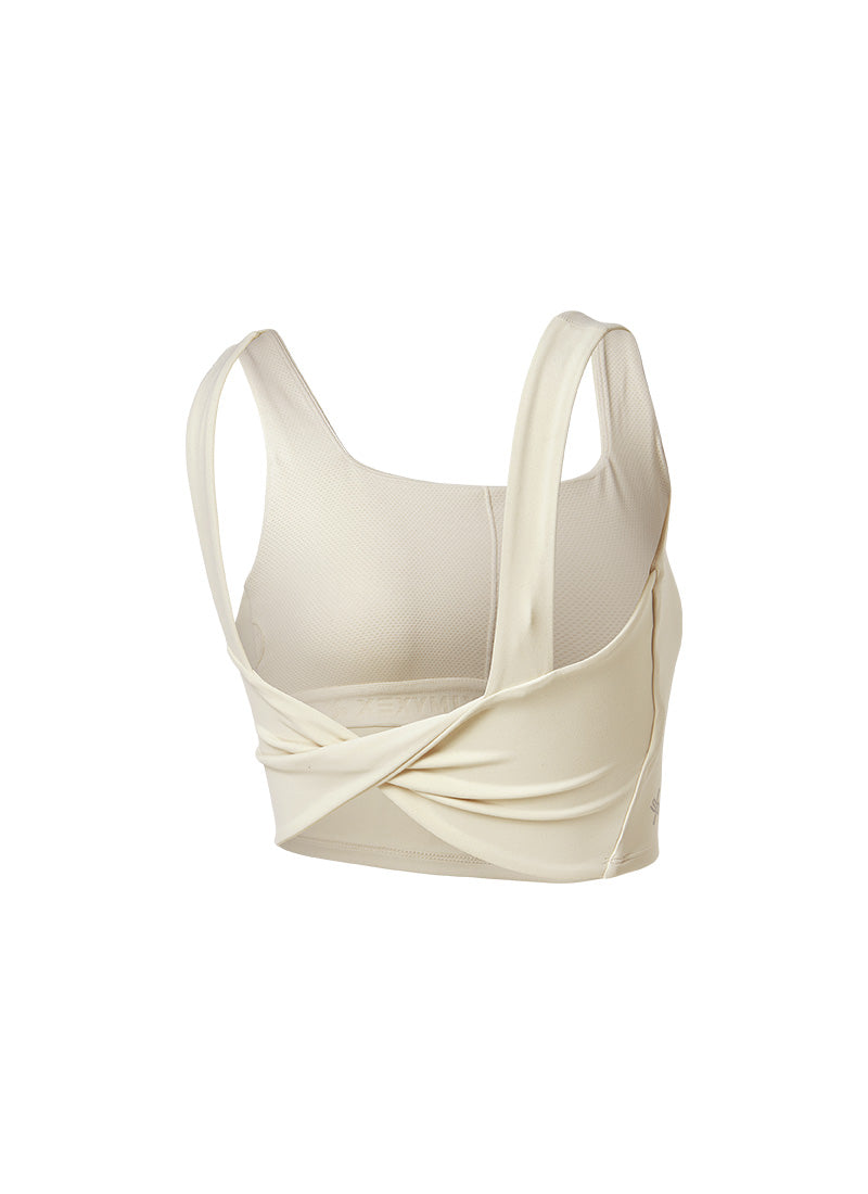Black Label Signature Power Rise Back Twist Crop Top