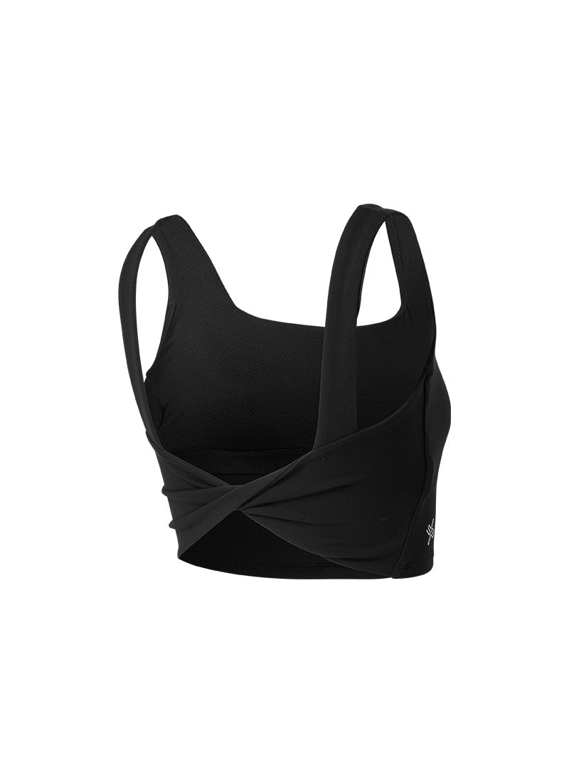 Black Label Signature Power Rise Back Twist Crop Top