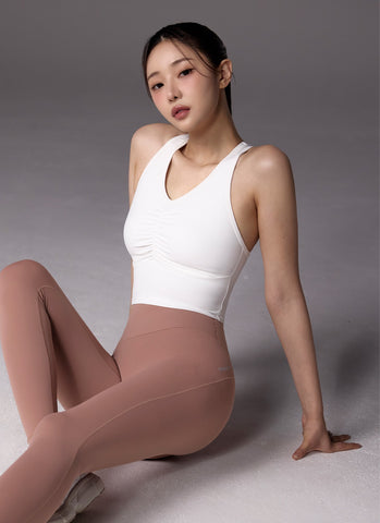 Black Label Signature Power Rise Shirring Crop Top