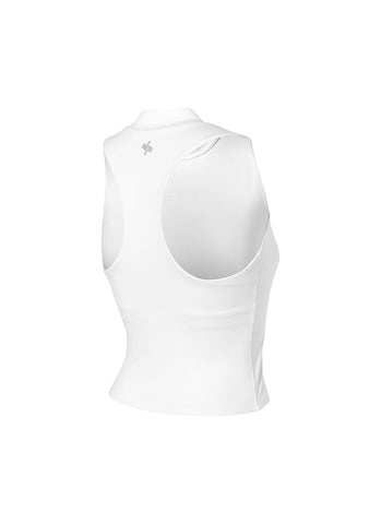 Mock Neck Logo Point Crop Top