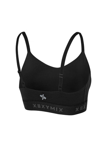 Black Label Signature Power Rise Logo Band Bra Top