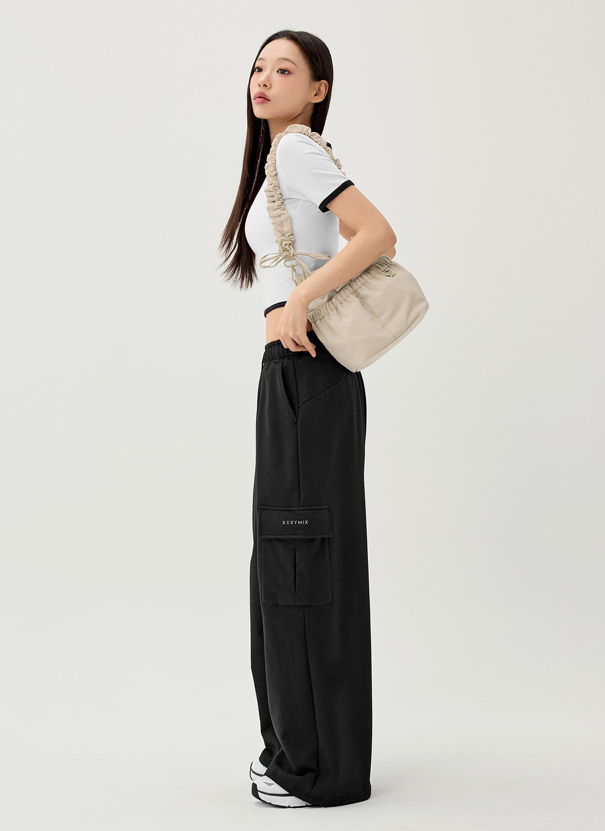 Shirring Strap Bucket Bag