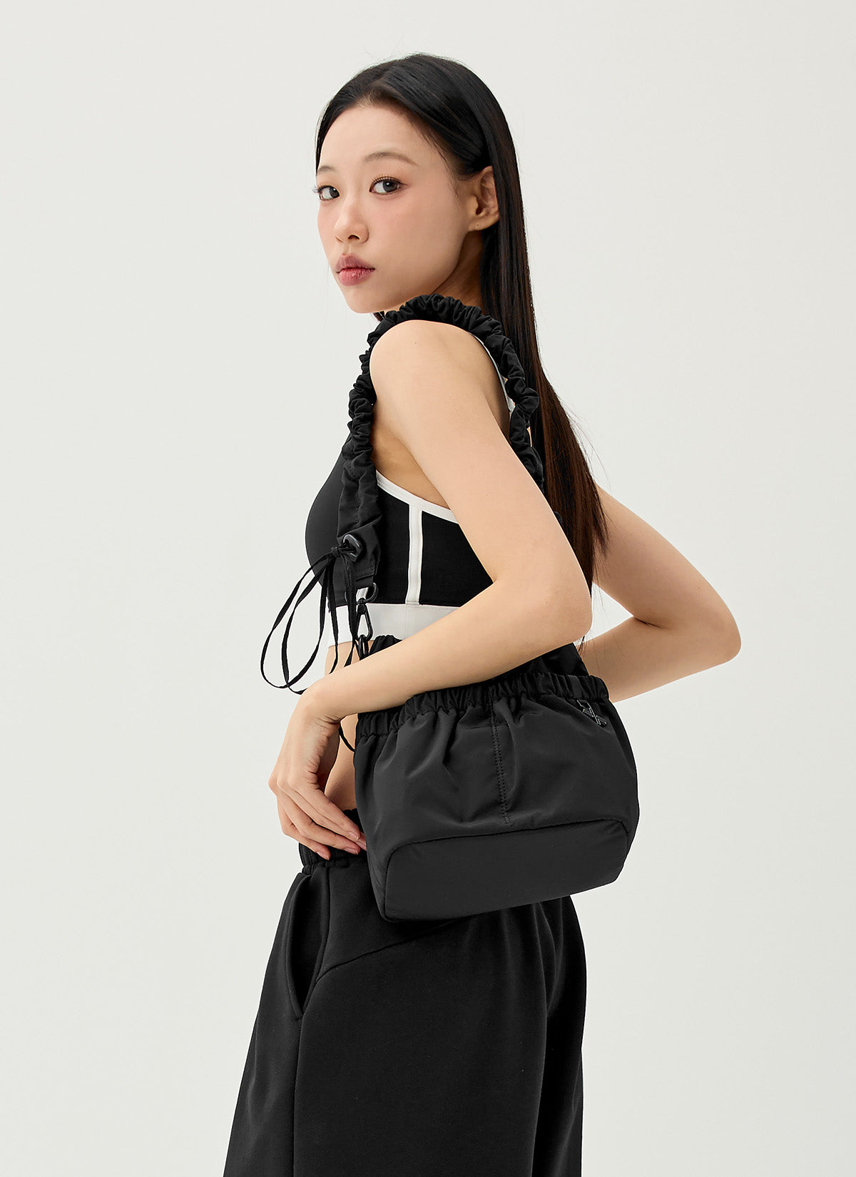 Shirring Strap Bucket Bag