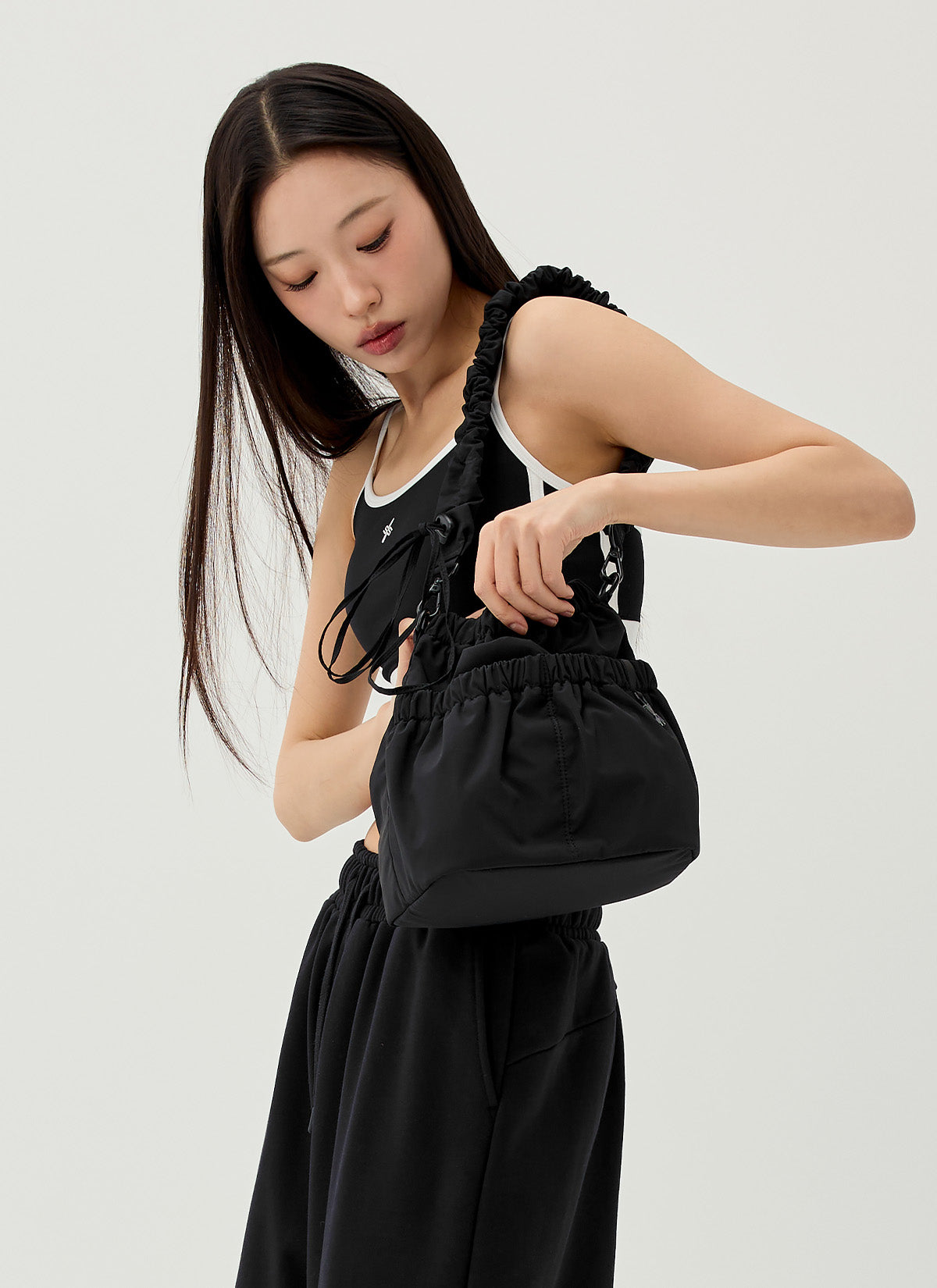 Shirring Strap Bucket Bag