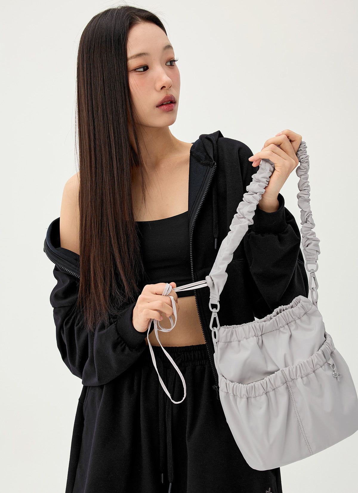 Shirring Strap Bucket Bag