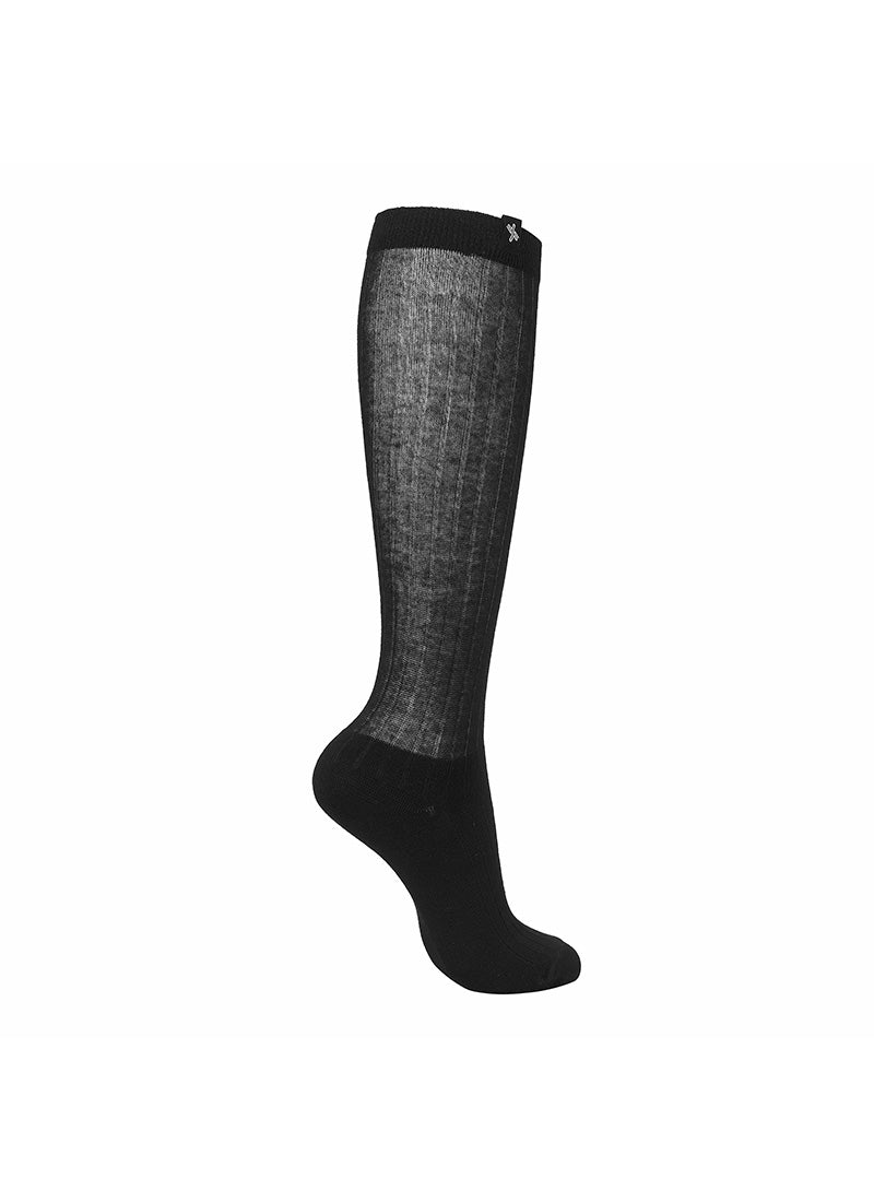 See Through Look Ribbed Knee Socks