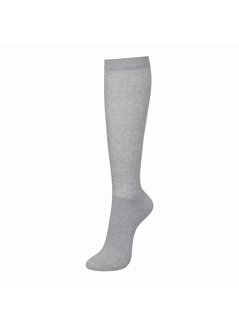 See Through Look Ribbed Knee Socks